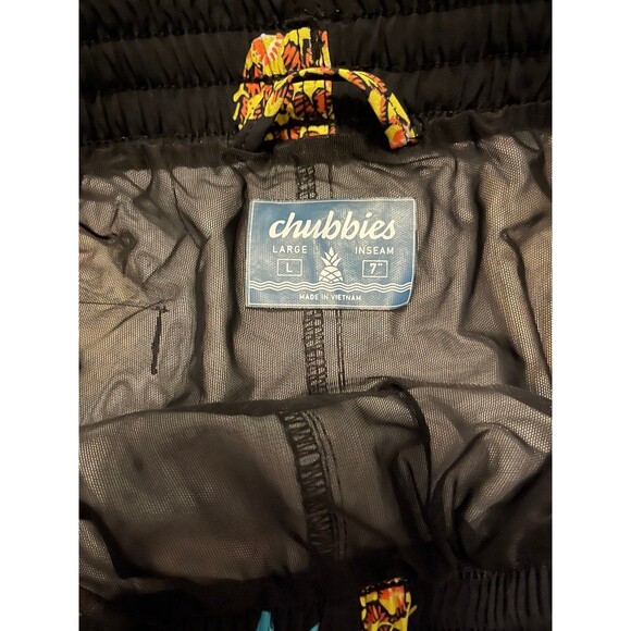 Chubbies Neon Blue/Pink Yellow Pineapples Drawstring Swim Trunks Men’s Size L - Picture 3 of 4